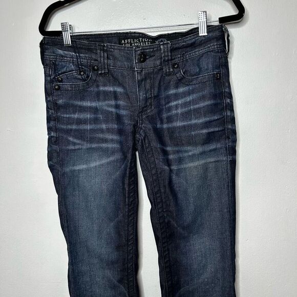 Affliction Jade Bootcut Jeans Women's Size 27 Flare Leg Classic Moto Grunge - Picture 2 of 16